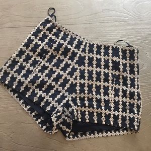 Blue and white printed shorts